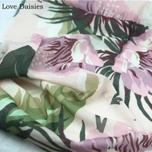 Хлопок креп фиолетовый большой цветок цветочные очень тонкие текстильные ткани для DIY лето ручной работы appabrie одежда рубашка платье ткани