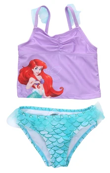 

Cute Princess Kids Baby Girl Mermaid Swimwear Camis Bikini Set Lace Swimsuit Swimming Swimmable Bathing Suit Beachwear