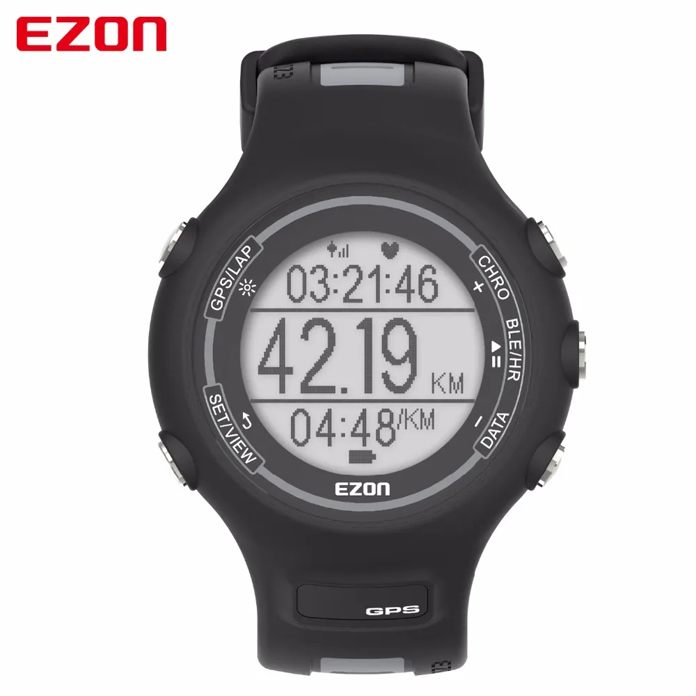 Мужские уличные спортивные цифровые часы EZON с GPS пульсометром хронографом