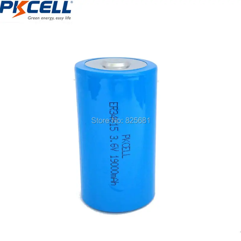 3 шт. PKCELL 19ah ER34615 34615 3,6 V Размер 34,2X61,5 мм 19000 MAH D LiSOCl2 батареи на 10 лет