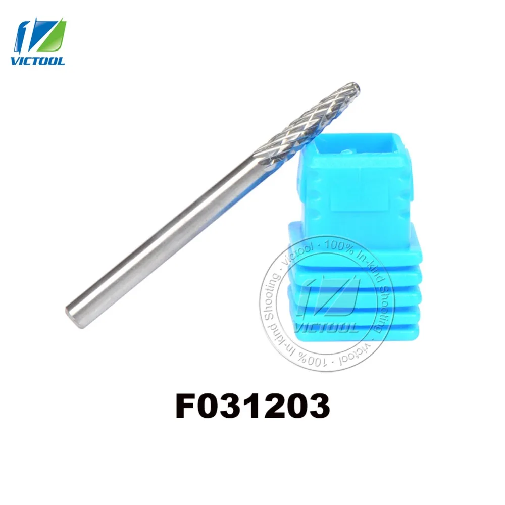 

5pcs/lot F031203 carbide F Arc with round head 3*12mm rotary burr file cutter grinding abrasive tools 3mm shank milling tool