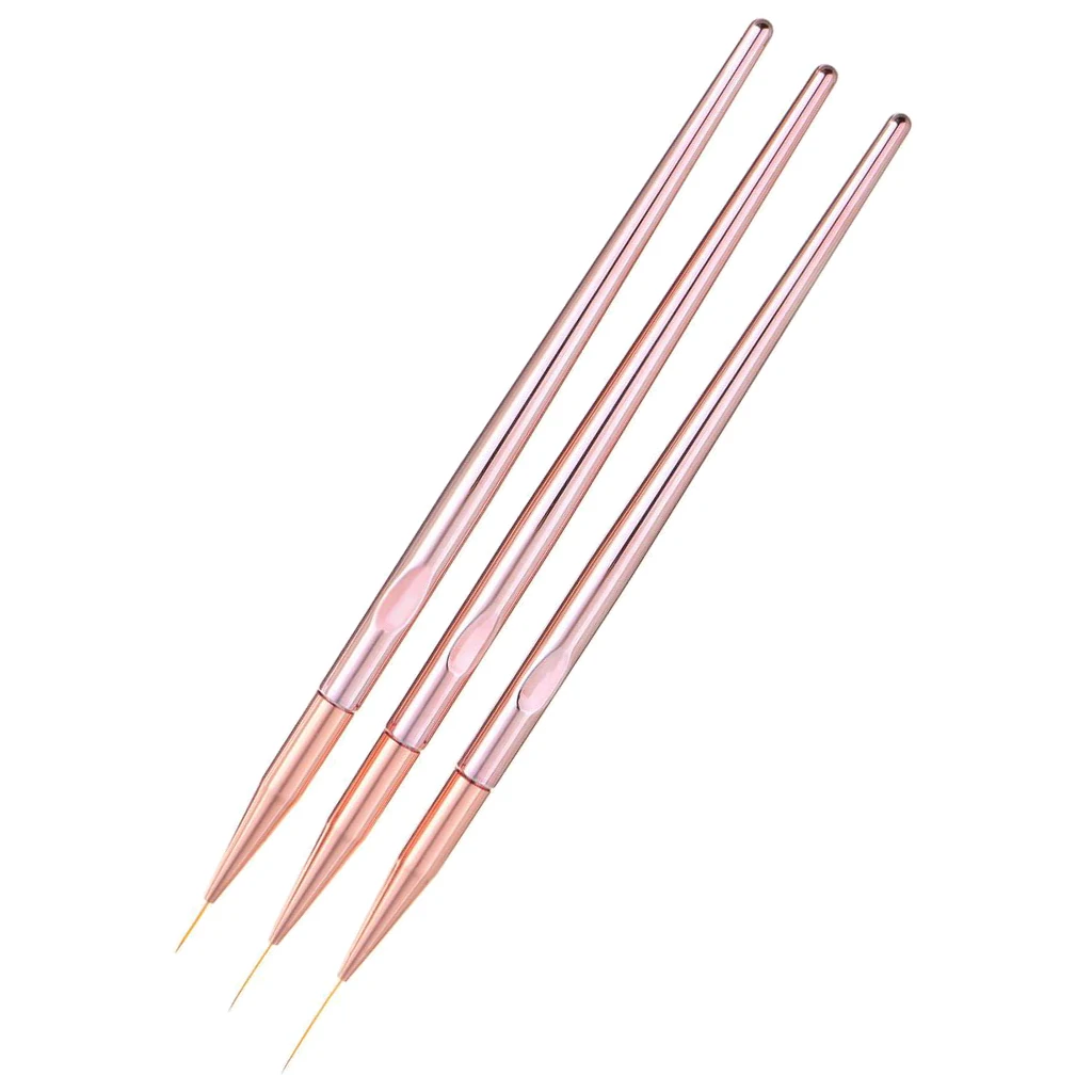 3pcs Nail Art Liner Brush Pen UV Gel Painting Nail Pen Nails Design Decoration Pen Brush Painting Drawing Tool 11, 15, 20mm
