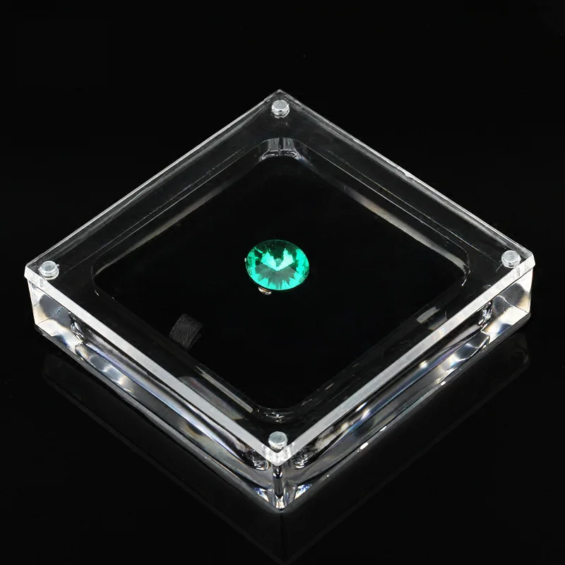 4 размера акриловый прозрачный драгоценный камень дисплей витрина Органайзер Momery Pad кольцо Ожерелье Подвеска переносная шкатулка посылка коробка 6 шт./лот