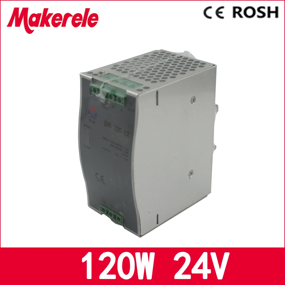 DR-120-24 120W 24VDC 5A Din Rail Switching power supply ac dc for led driver | Обустройство дома