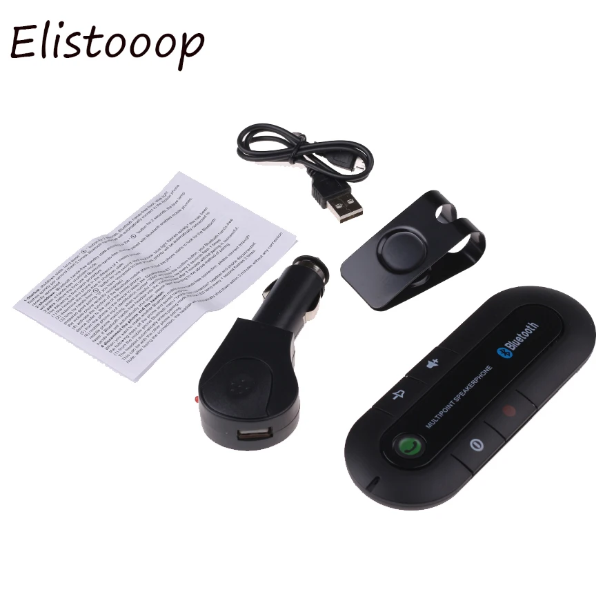 Elistoooop Громкая связь солнцезащитный козырек многоточечный Громкая связь 4,1+ EDR комплект беспроводной связи bluetooth для автомобиля MP3 музыкальный плеер для IPhone XIAOMI
