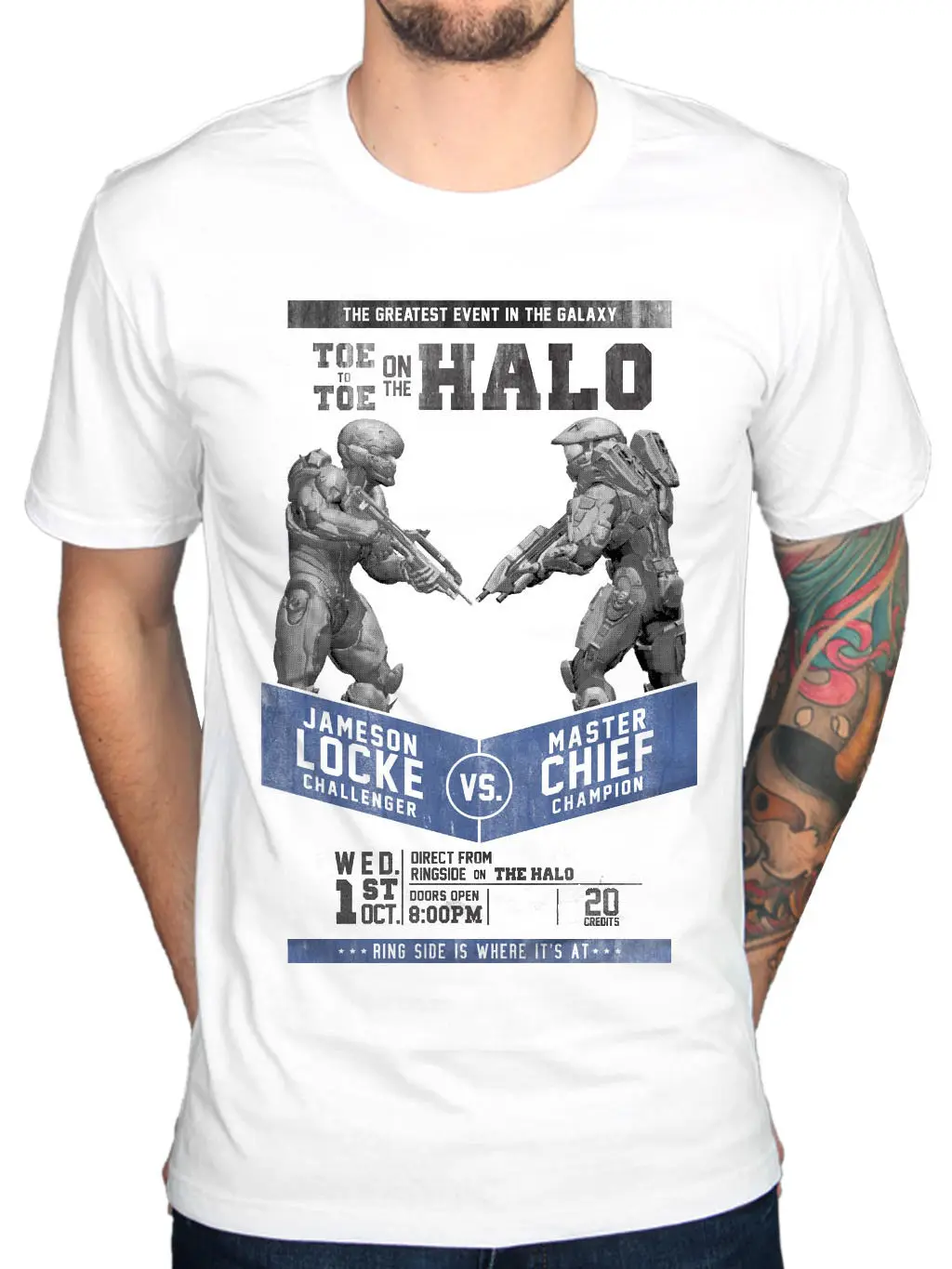 Новая мода Мужская футболка Halo бороться мерчандайзинг Футболка с принтом