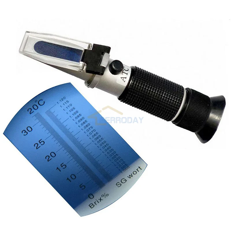 

RSG-32ATC Beer Wort and Wine Refractometer brewing refractometer 0-32 Dual Scale - Specific Gravity 1.000-1.120 and 0-32% brix