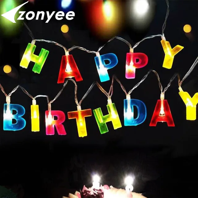 Led Hy Birthday 13 Letters Fairy String Lights Christmas Led Hy Birthday 13 Letters Fairy String Lights Christmas Festival Party Light Battery Operated