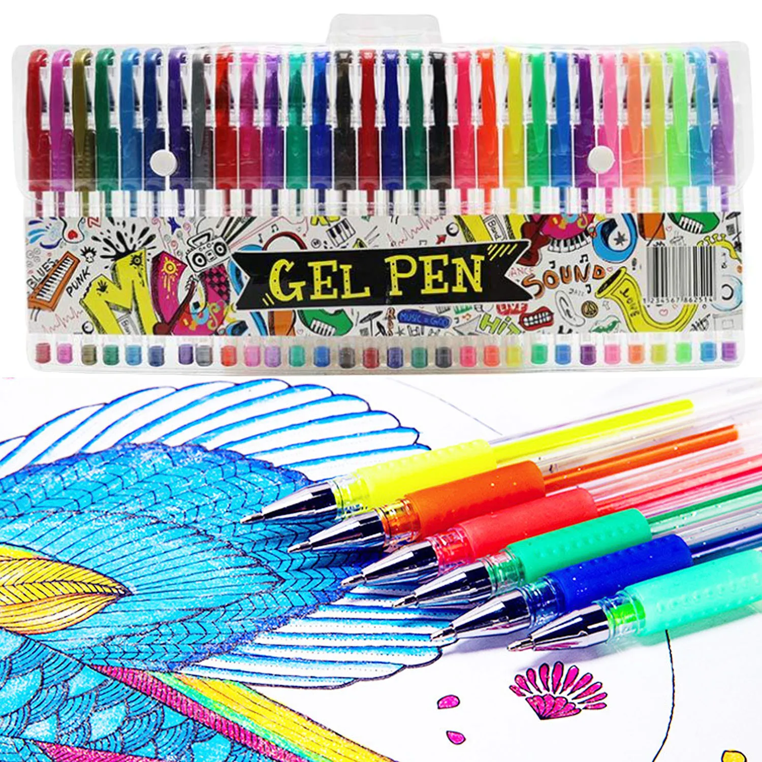 

30 Colors Gel Pens Fine Point Gel Pen Coloring Set Art Markers Ideal Drawing Crafts Great Birthday Gift Present for Girls Adult