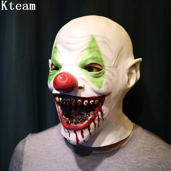 

Free Shipping Halloween Cosplay Joker Clown Costume Mask Creepy Evil Scary Halloween Clown Mask Full Head Horror Funny Mask Toy