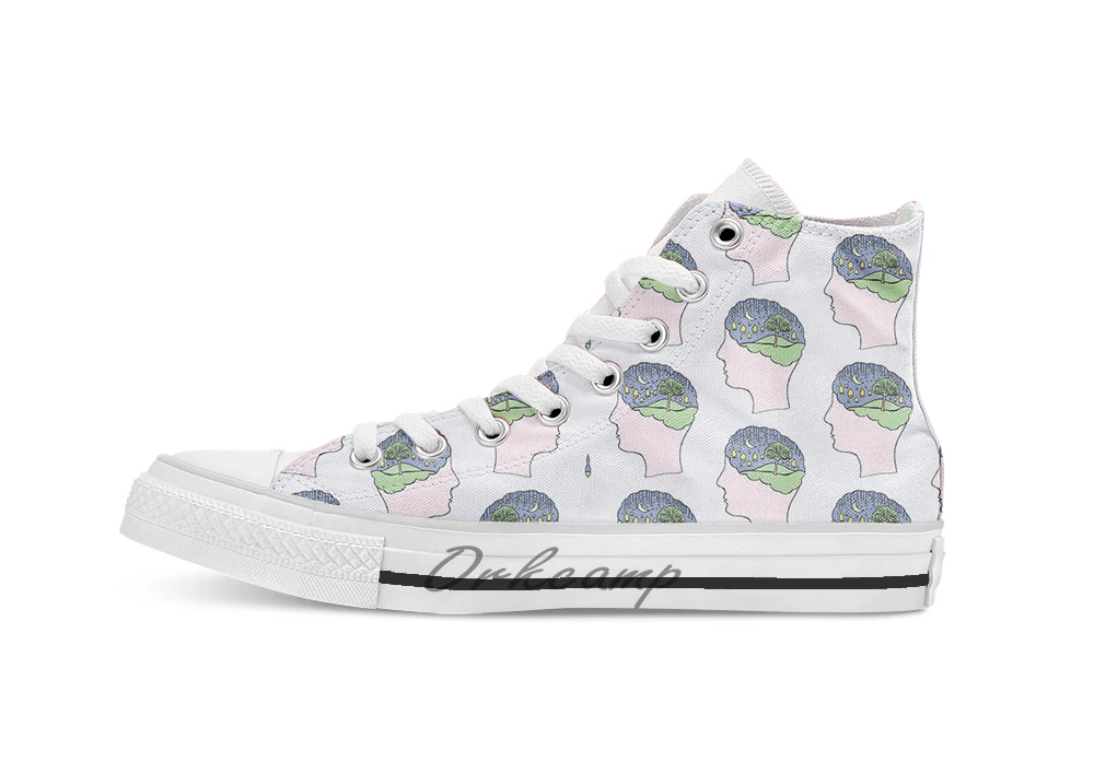 

Head Full of Dreams breathable Casual High Top lace-up Canvas shoes sneakers Drop shipping