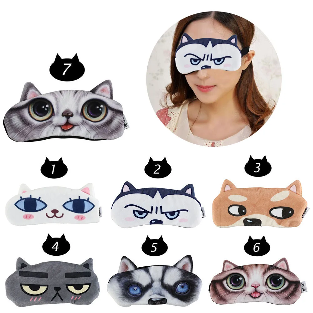 

New 1Pc 3D Cartoon Cute Travel Aid Sleep Rest Eye Shade Sleeping Mask Cover Soft Sleep Mask Aid Gift Makeup Eye Care Tools