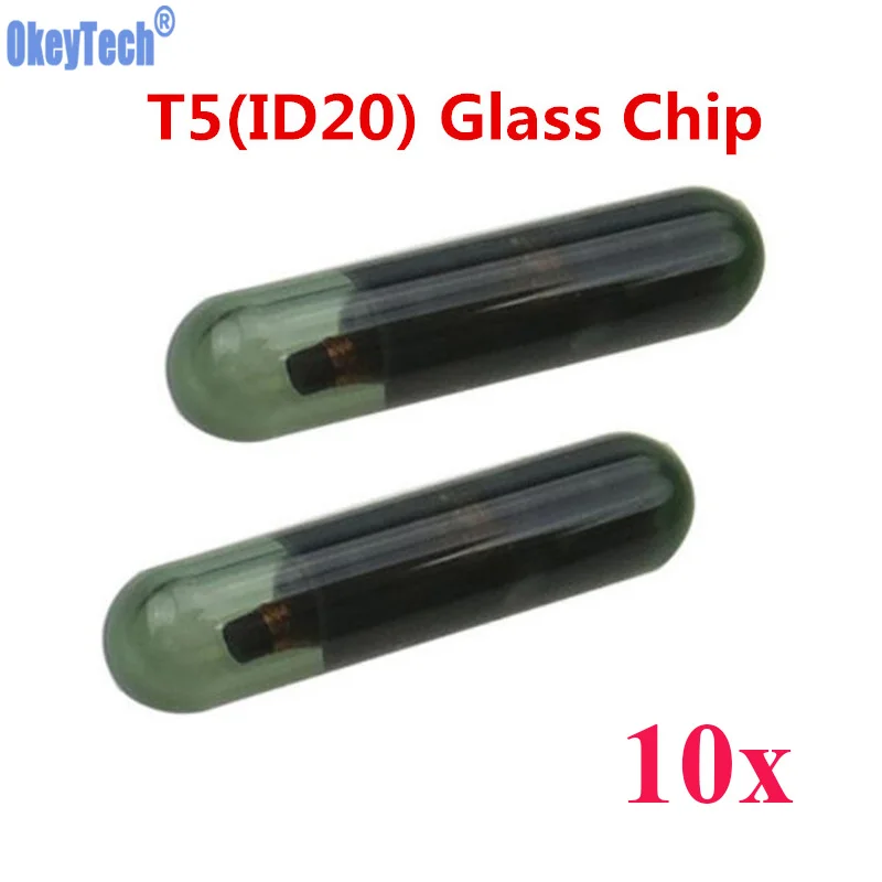 OkeyTech 10pcslot High Quality Car Key Chip T5(ID20) Transponder Chip Glass Auto Transponder Chip Wholesale Free Shipping