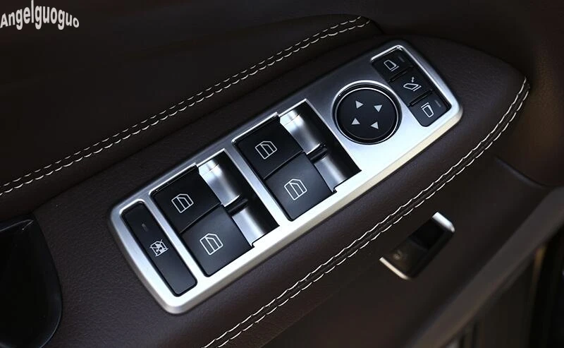 Оконные стекла автомобиля кнопка подъема Крышка переключатель рамка Накладка для Mercedes Benz W204 A B C E GLA CLA GLK GLE класс W176 W212 8 W166 и т. д
