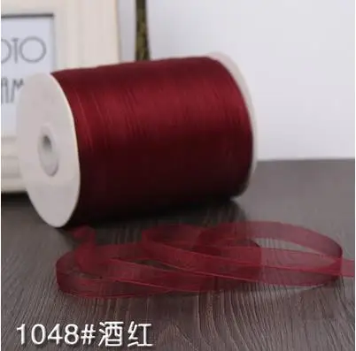 

Chiffon 1cm Red wine Silk Organza Polyester Ribbon For Sewing Wedding Decoration Webbing Crafts Gift Packing Belt (10 Meters)