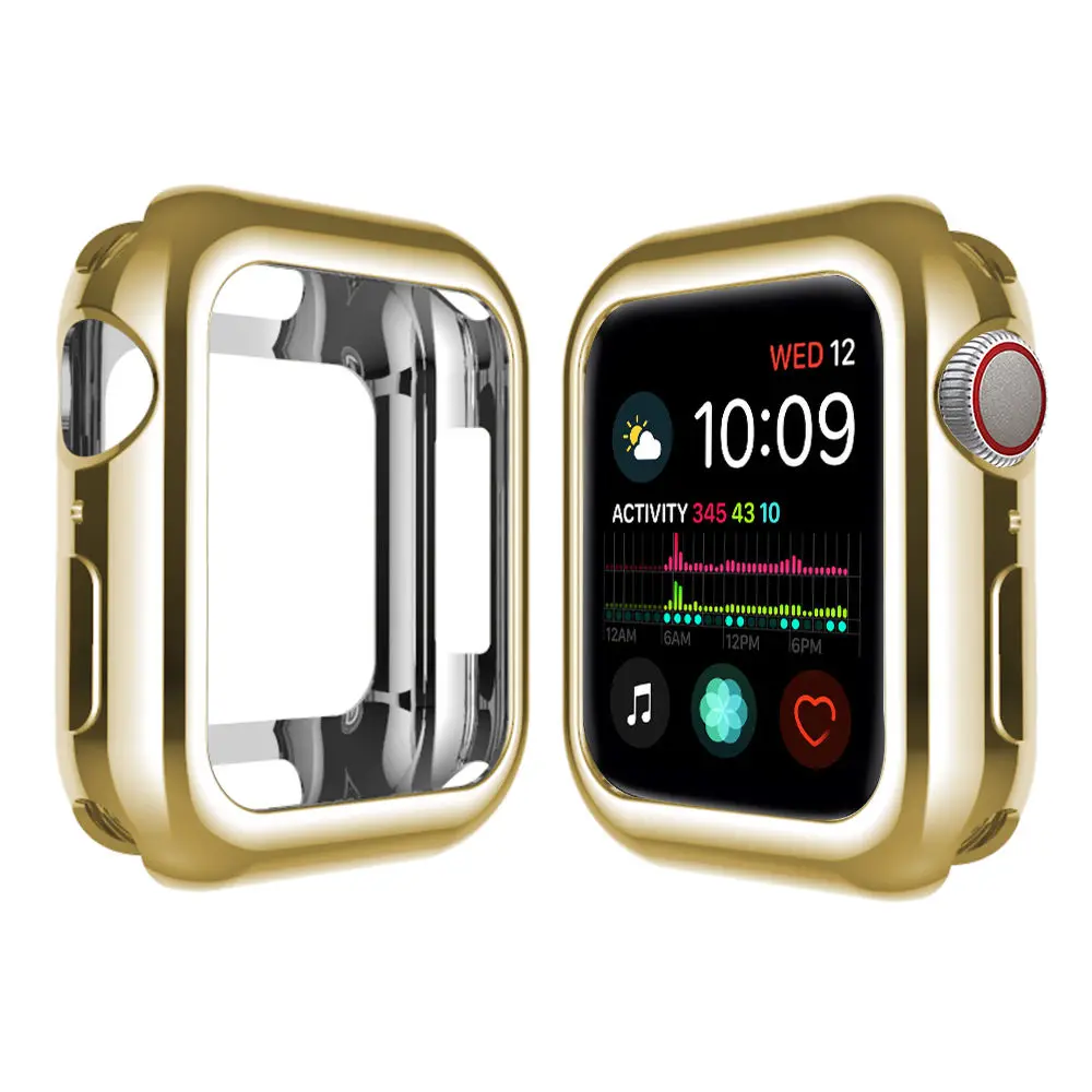 KINGBEIKE Fashionable Full Protective Watch Case Frame For Apple Watch Series 4 Colorful TPU Case For iWatch 40mm 44mm KINGBEIKE Fashionable Full Protective Watch Case Frame For Apple Watch Series 4 Colorful TPU Case For iWatch 40mm 44mm