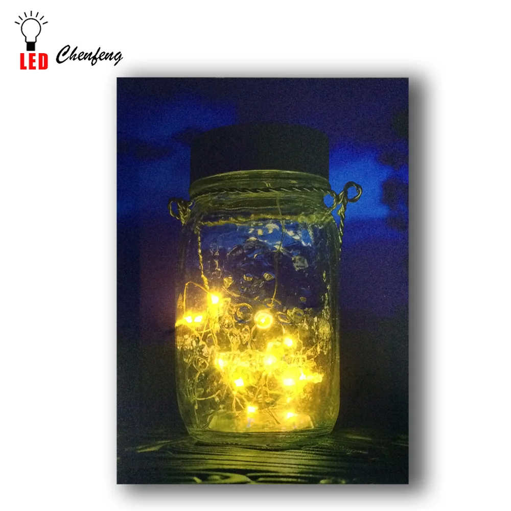 

Led wall picture led lights in bottle flashing canvas art light up painting artwork printed frame battery open home decoor