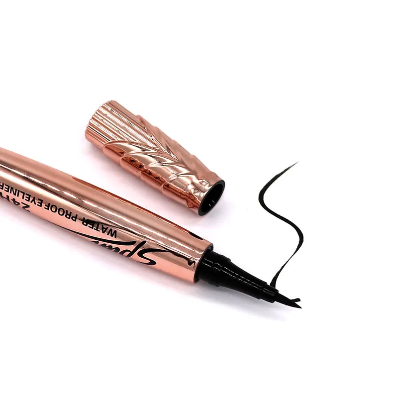 KAQIYA Gold Tube Unique Packaging Waterproof Smudge-Proof Long Lasting Liquid Eye Liner Pen Black Eyeliner Pen Smooth Makeup KAQIYA Gold Tube Unique Packaging Waterproof Smudge-Proof Long Lasting Liquid Eye Liner Pen Black Eyeliner Pen Smooth Makeup