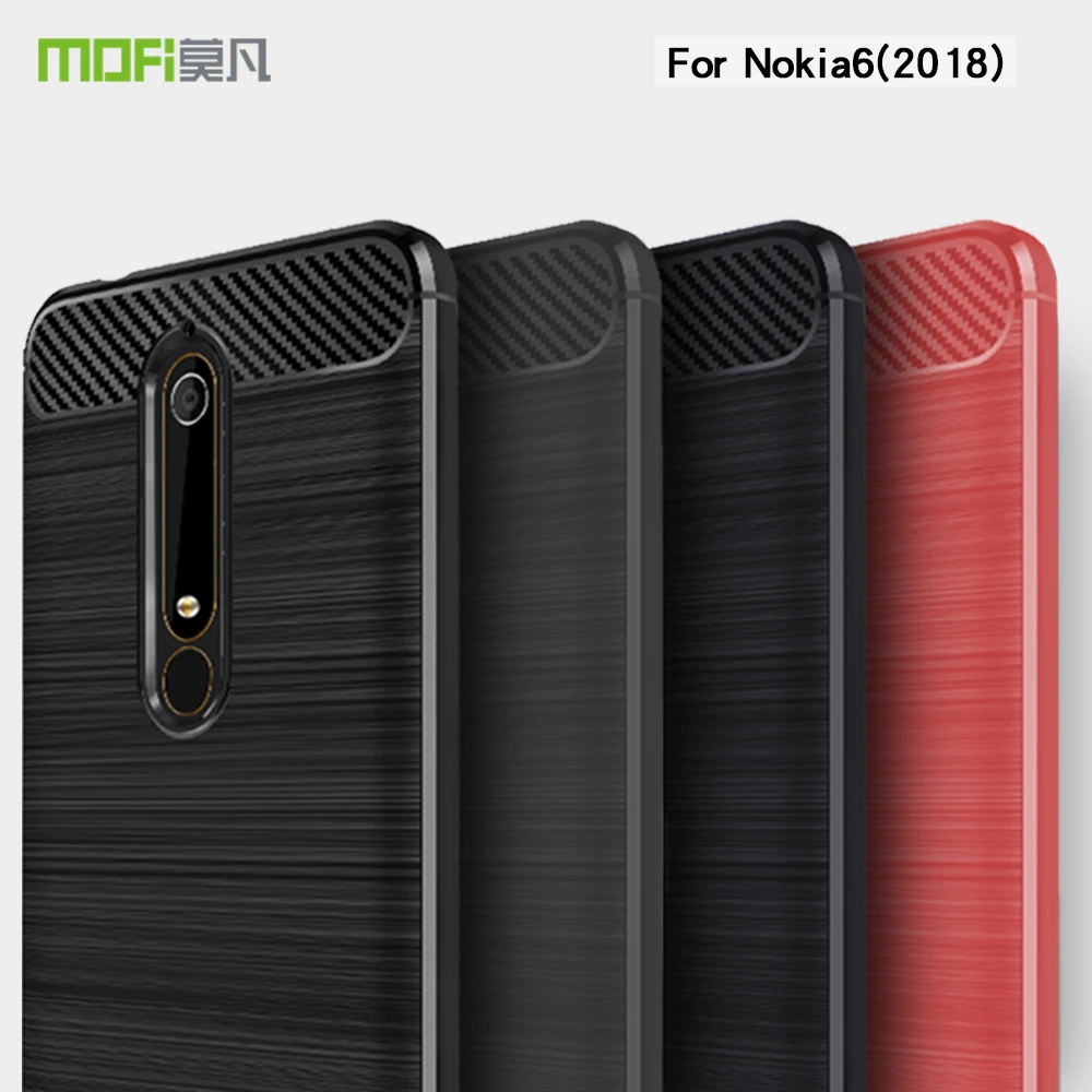 Best Mofi Silicone Case For Nokia 6 2018 Carbon Fiber TPU ShockProof Cover Fitted Conque Case For Nokia 6 2018 phone case Back Case