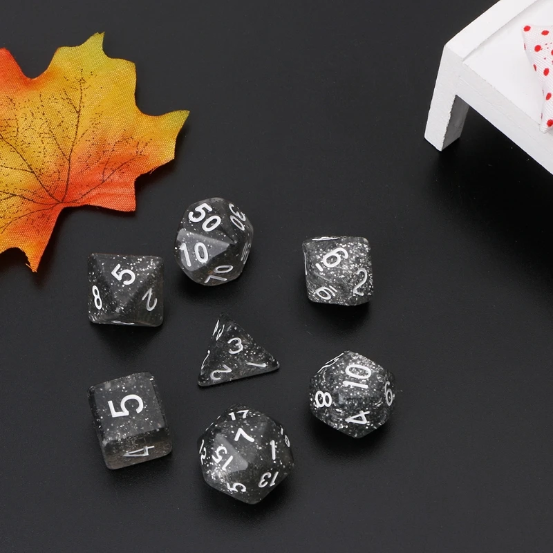 1 Набор/7 шт мерцающие многогранные кости для Pathfinder D20 D12 2xD10 D8 D6 D4 высокое качество