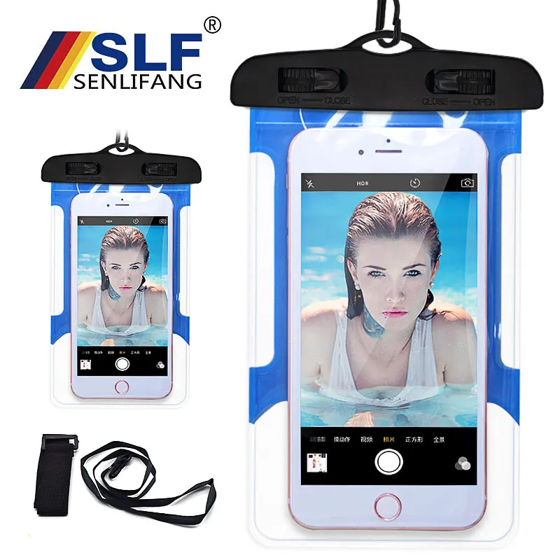 

Swimming waterproof Storage package Outdoor Sea vacation Universal Waterproof Case Mobile Phone Bags with Strap Dry Pouch