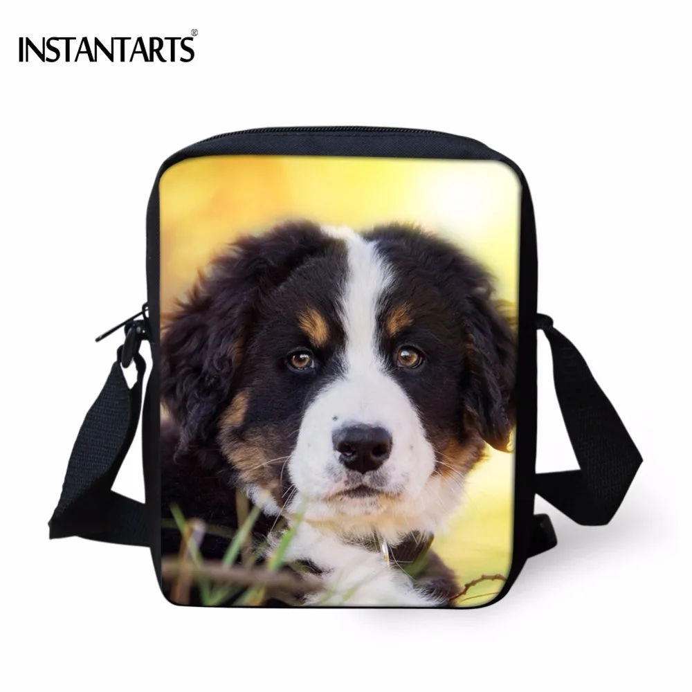 

INSTANTARTS Funny Kindergarten Student School Bag Cute Bernese Mountainly Dog Print Boy Girl Satchel Children Mini Crossbody Bag