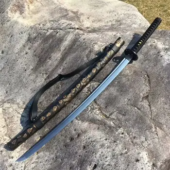 

High Quality Japanese Sword Samurai Katana Very Sharp Spring Steel Blade W Strap Full Tang