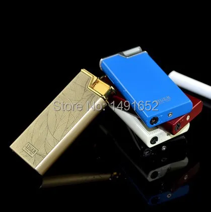

Creative Ultra Thin Zinc Alloy Gas Lighter Inflatable flame portable windproof smoking cigarette lighter Cute Gifts