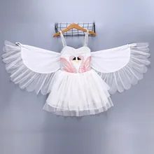 Платье для девочек; детское платье; Fille; платья Фламинго с лебедем для маленьких девочек; Meisjes Jurk; платье принцессы для маленьких девочек; enfant Bird Swan