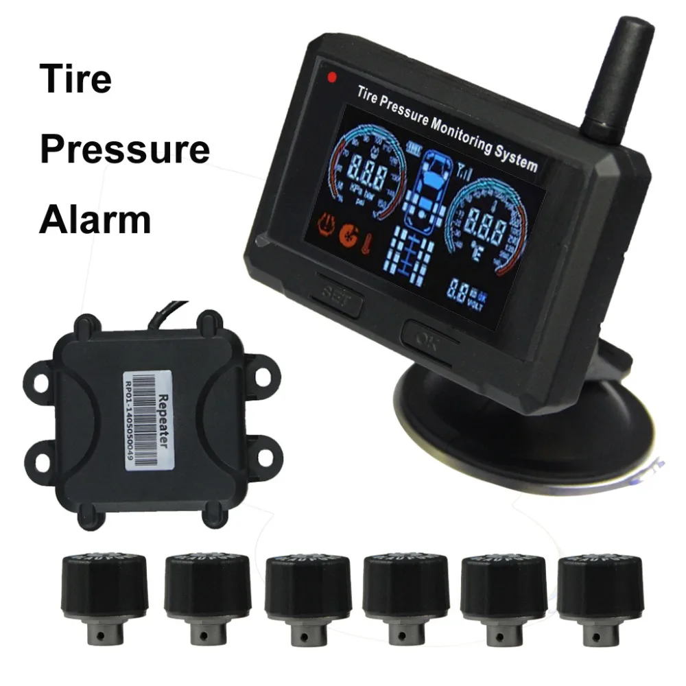 Truck Tire Pressure Alarm 6 External Sensors Tyre Pressure Monitoring
