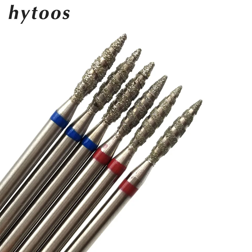 

HYTOOS 1Pc Tornado Flame Diamond Nail Drill Bit 3/32" Manicure Cutters Rotary Burr Drill Accessories Spiral Nail Mills Tool