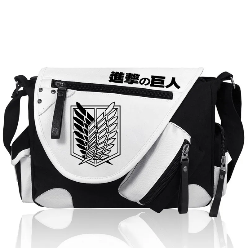 

Anime Attack on Titan Shingeki no Kyojin Scout Handbag Teenagers School Book Students Bags Cosplay Shoulder Messenger Bag Gifts