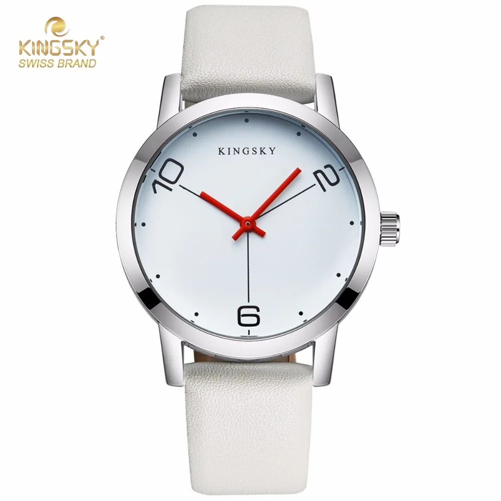 Prix pour KINGSKY De Luxe Poignet Montres PU Bracelet En Cuir Noir Blanc Marque De Mode Nouvelle Arrivée Montre Pour Hommes Femmes Prix pour KINGSKY De Luxe Poignet Montres PU Bracelet En Cuir Noir Blanc Marque De Mode Nouvelle Arrivée Montre Pour Hommes Femmes
