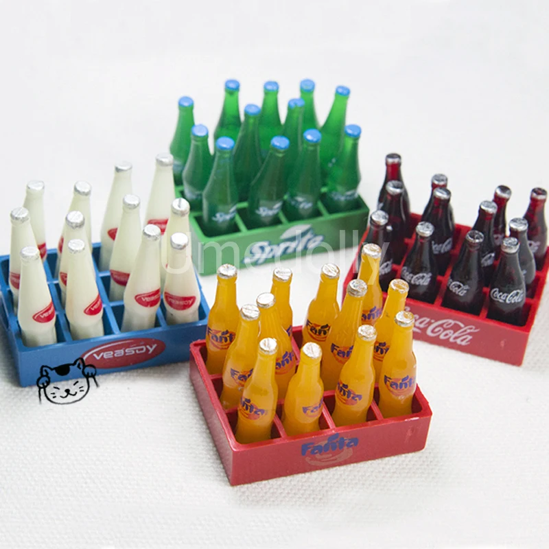 1 дюжина 12 бутылок масштаб 1/12 миниатюрный кукольный домик Fanta газировка Кола