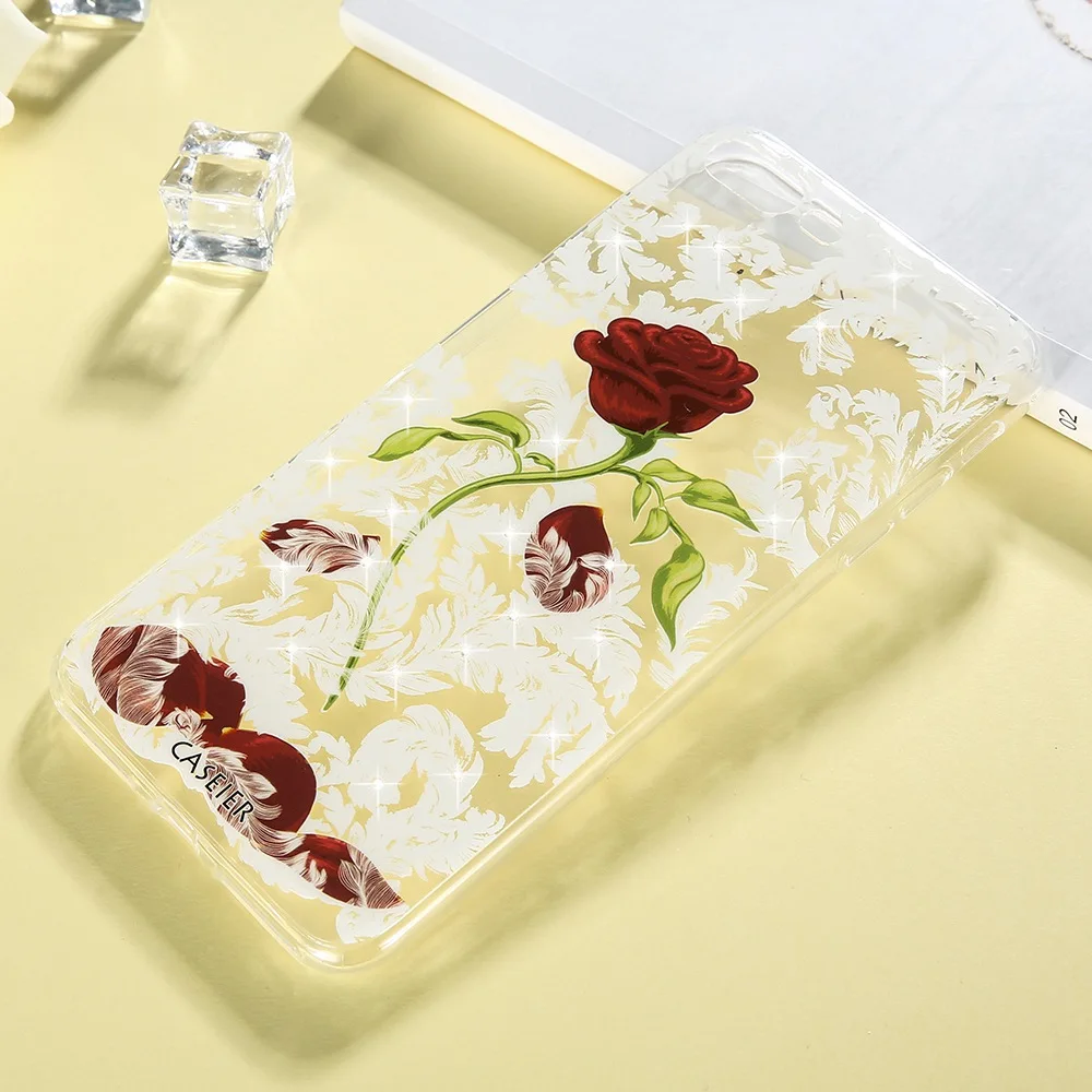 Caseier силиконовый красивый чехол для iPhone 5 5S SE телефона с блестками и стразами