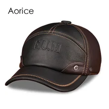 HL063 männer echte leder baseballmütze marke neue frühling echt kuh leder caps hüte