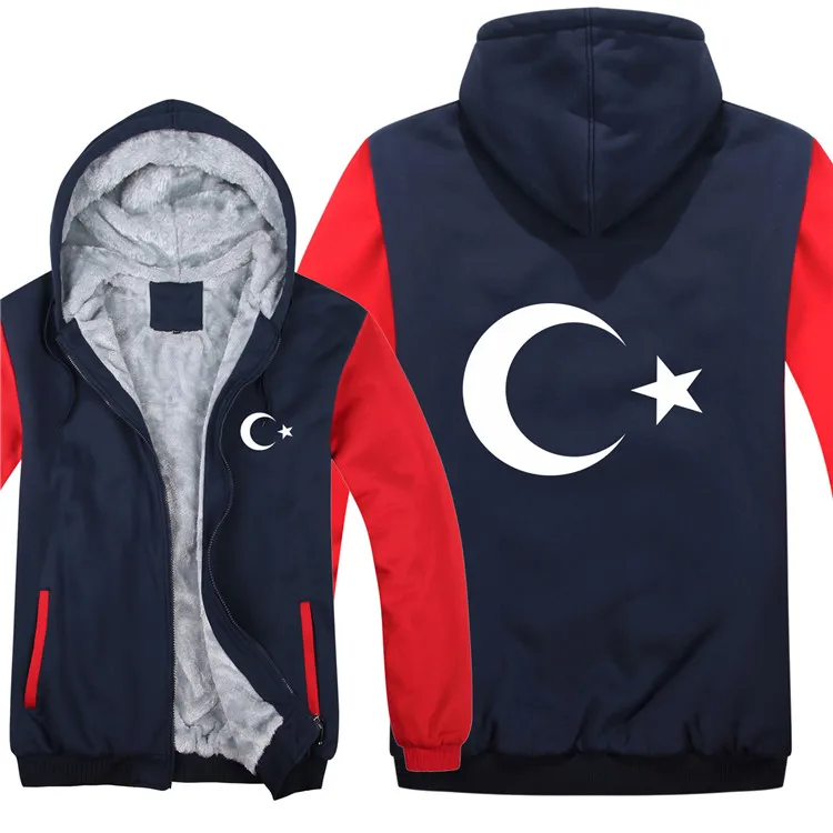 Новые зимние толстовки с капюшоном с турецкими флагами, мужские повседневные толстовки из плотного флиса с флагом страны, толстовки с турецкими флагами, пуловер, Мужское пальто