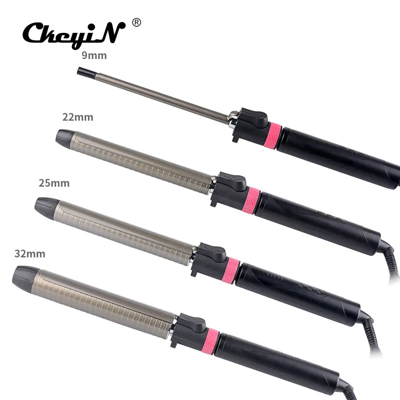 

CkeyiN 5 Temperature Adjust Hair Curling Iron Machine 4 Sizes 9-32MM Curling Wand Rollers Automatic Hair Curler Styling Tools