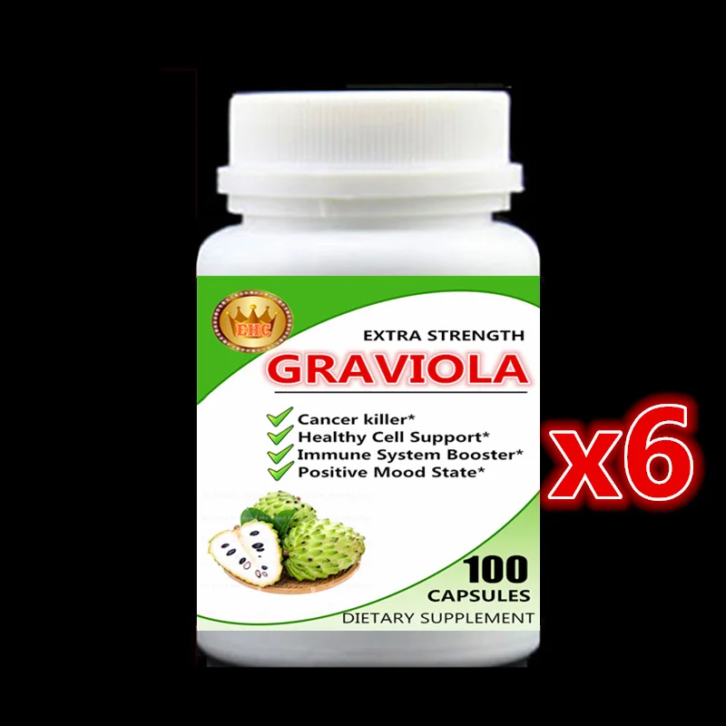 

6 bottle 600pcs,Cancel Killer,Graviola Extract,Healthy Cell Support,Immune System Booster,Positive Mood State,Soursop,Guanabana