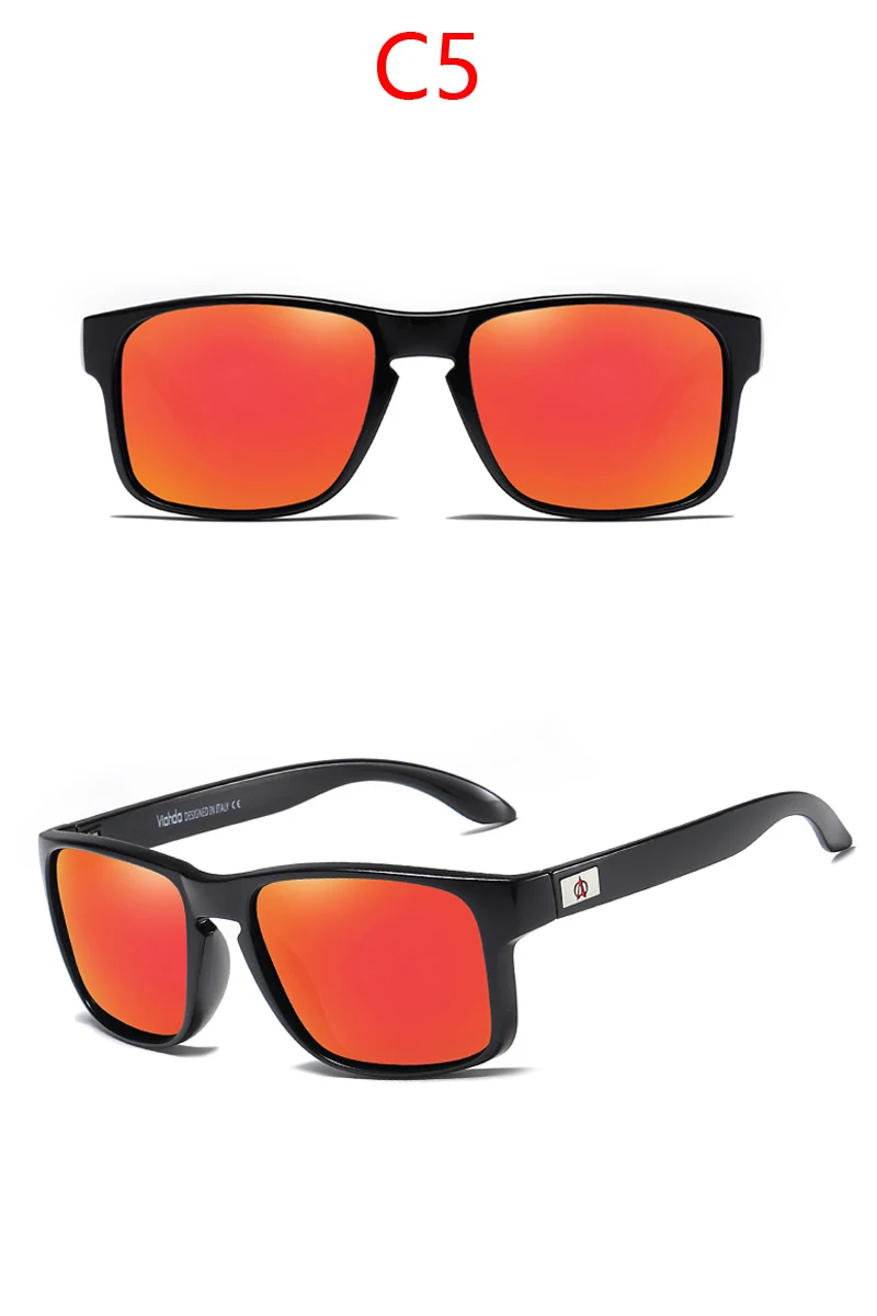 VIAHDA Polarized Sunglasses For Men Driving Fashion Brand Desinger Sun Glasses For Men Women Square Mirror