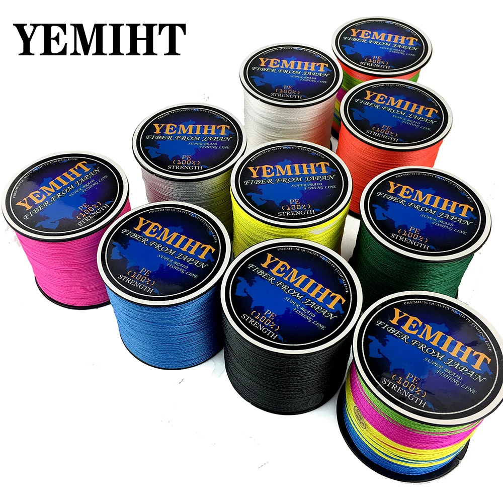 

YEMIHT Carp Fishing Line 300m 500m Super Strong Japanese Multifilament PE Braided fishing line 4 Strands