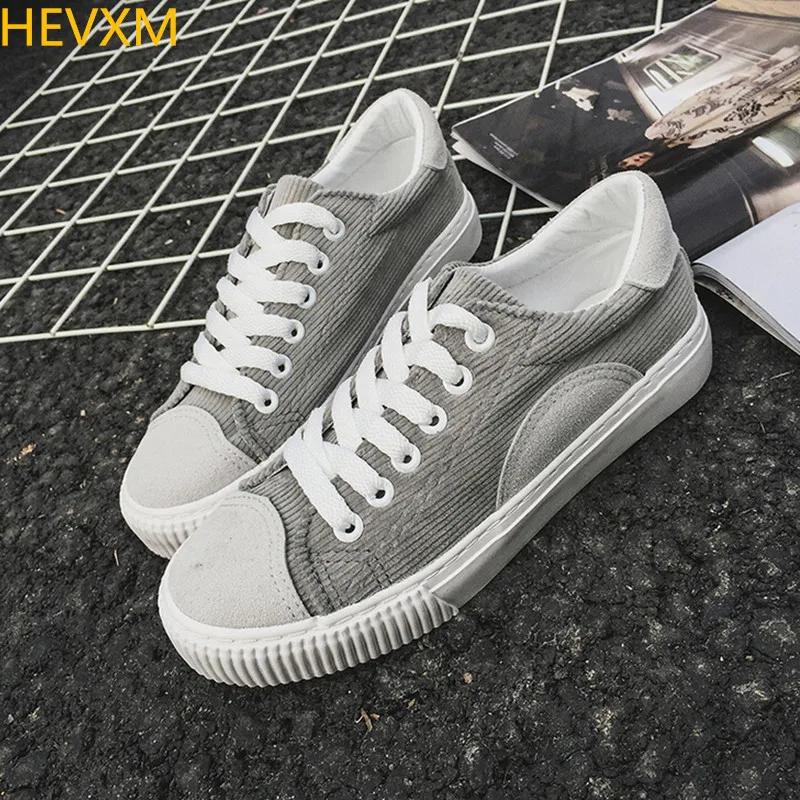 

HEVXM 2017 spring new ladies fashion solid color tie canvas shoes female student ulazzang college wind casual flat shoes