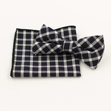 Модные Для мужчин хлопка Bow tie Hanky комплект Wowen Боути жаккардовые для Для мужчин платок свадебные Женихи бабочка S29