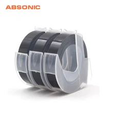 Absonic 3 шт. 9 мм 12 мм Dymo 3D Пластик черная лента с тиснением для заправки зажигалок для тиснения этикетки производители Dymo 1011 1610 12965 MOTEX E101