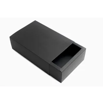 

10pcs/lot Inner Size 9*6*4cm Black Kraft Drawer Gift Boxes For jewelry Paper drawer Box Packing Cake/Candy Wedding Favour BOX