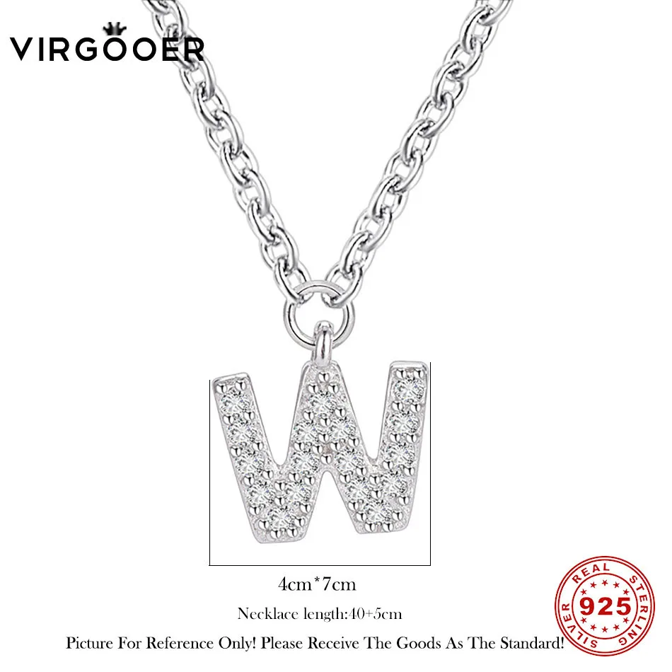 5 925 Sterling Silver Fashion Letter Necklaces Pendants Choker Bling Crystal Women Girl Jewelry Collier Initial Necklace