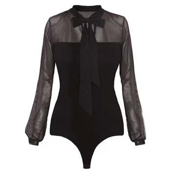 

Women Transparent Tops Sexy Bodycon Long Sleeve Jumpsuit
