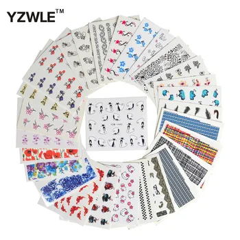 YZWLE 30 Sheets Mix Styles DIY Decals Nails Art Water Transfer Printing Stickers For Nails Salon