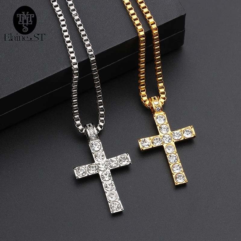 Ожерелье с подвеской в виде креста стиле хип хоп для мужчин и женщин|cross pendant