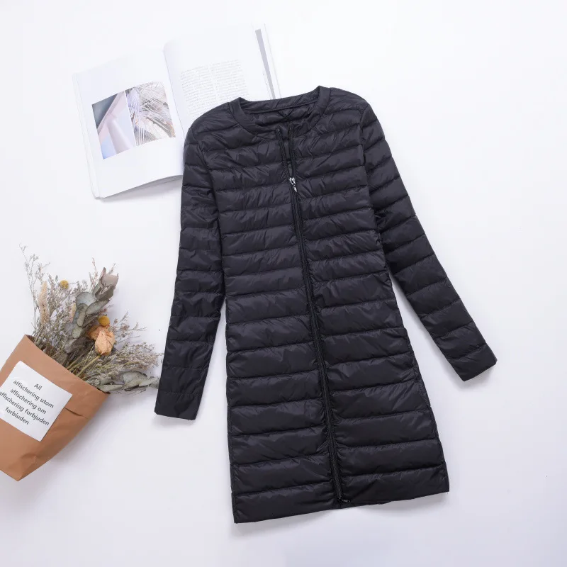 Women Winter Coat 2019 New Ultra Light 90% White Duck Down Jackets Slim Portable Female Long Puffer